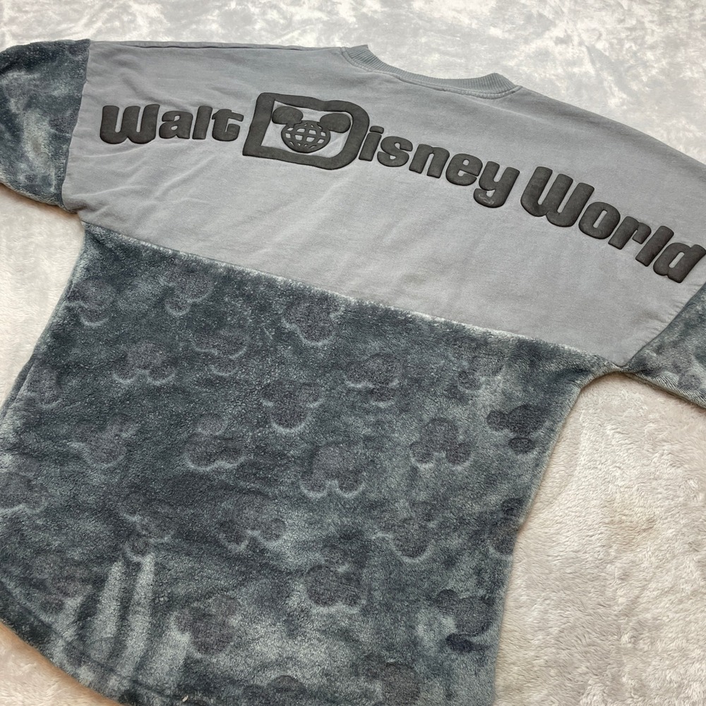 Disney Spirit Jersey Womens Fleece Pullover Size XS Grey Walt Disney World Cozy